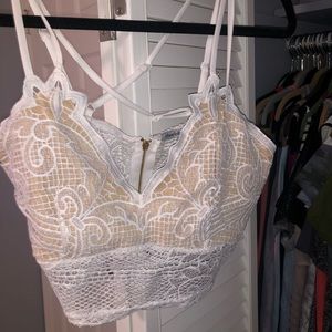☆ lace white crop top ☆